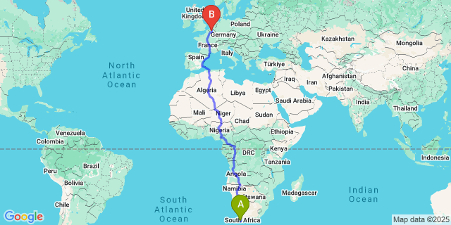 Map: Brussels Midi Train Station to Grendel
