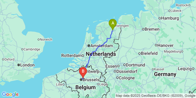 Map: Brussels Zaventem Airport (BRU) to Heirweg