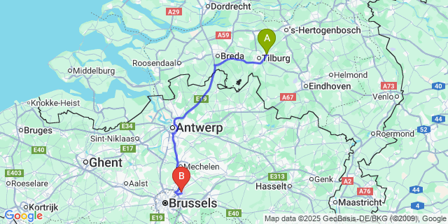 Map: Brussels Zaventem Airport (BRU) to Heukelom