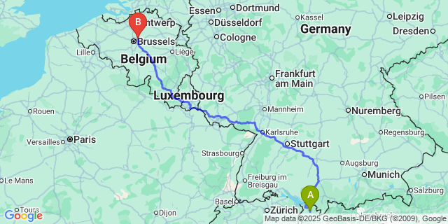 Map: Brussels Zaventem Airport (BRU) to Mellaar