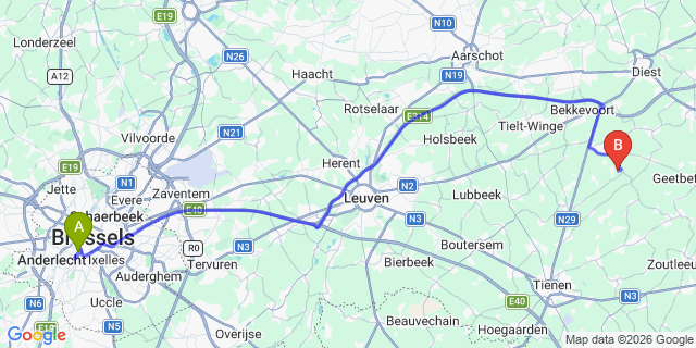 Map: Brussels Midi Train Station to Edam-Volendam
