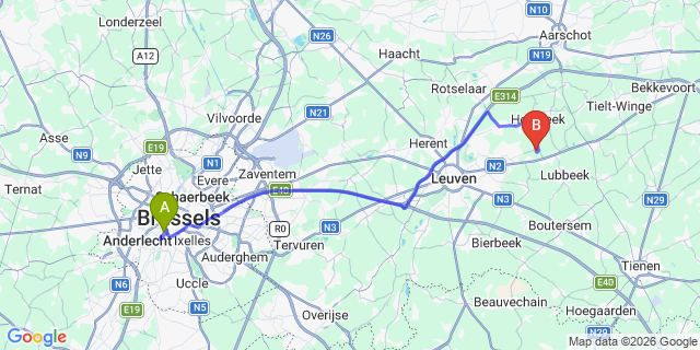 Map: Brussels Midi Train Station to Schagen