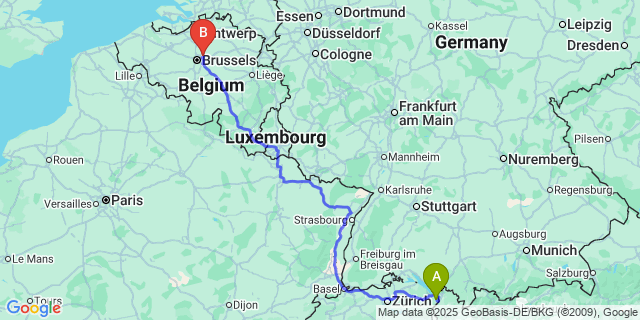 Map: Brussels Zaventem Airport (BRU) to Heule