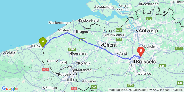 Map: Brussels Zaventem Airport (BRU) to Houtem