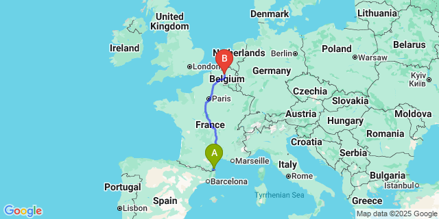 Map: Brussels Midi Train Station to Saint-André