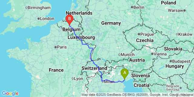 Map: Brussels Midi Train Station to Sovet