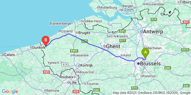 Map: Brussels Zaventem Airport (BRU) to Bulskamp
