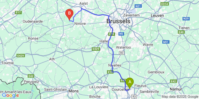 Map: Charleroi Airport Brussels South (CRL) to Sint-Antelinks